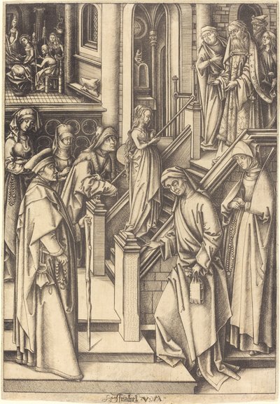 Presentasjonen av jomfruen av Israhel van Meckenem after Hans Holbein the Elder