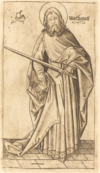 Saint Paul (?) eller Saint Matthew (?) av Israhel van Meckenem after Master E.S.
