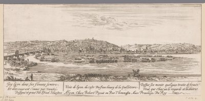 Utsikt over Lyon med forstaden Guillotière Veue de Lyon du coste Du fauxbourg de la Guillotiere (tittel på objekt) av Israël Silvestre