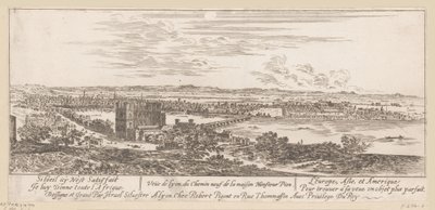 Utsikt over Lyon fra Mr Pions hus Veue de Lyon du Chemin neuf de la maison Monsieur Pion (tittel på objekt) av Israël Silvestre