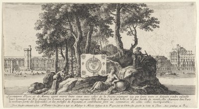 Utsikt over Paris med tre elvenymfer Les rivieres d