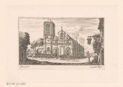 Utsikt over Notre-Dame-des-Vertus Notre Dame des Vertus (tittel på objekt) Ulike utsikter over kirker, slott og byer (serietittel) av Israël Silvestre