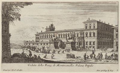 Utsikt over Piazza di Montecavallo av Israël Silvestre