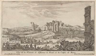 Utsikt over Navicule St. Estienne le Rond og Colosseum i Roma av Israël Silvestre
