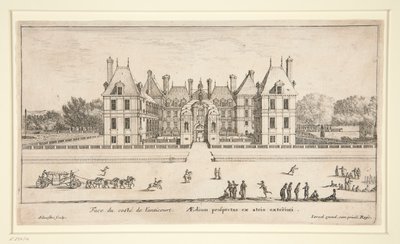 Utsikt over Chateau Liencourt: The Forecourt av Israël Silvestre