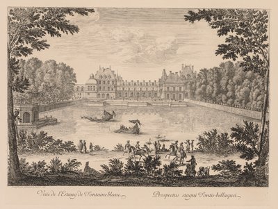 Utsikt over Etang de Fontainebleau, 1666. av Israël Silvestre