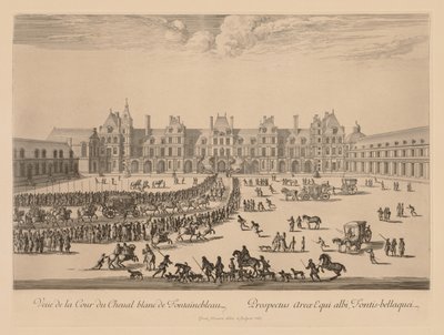 Utsikt over Cour du Cheval-Blanc i Fontainebleau av Israël Silvestre