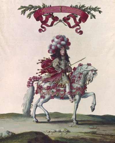 Philippe I (1640-1701) hertug av Orleans som kongen av Persia, en del av karusellen gitt av Louis XIV (1638-1715) foran Tuileriene, 5. juni 1662 av Israël Silvestre the Younger