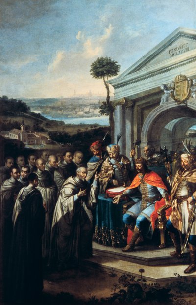 Bela III grunnla cistercienserklosteret i Szentgotthard i 1183 1795-1796 av Istvan Dorfmeister