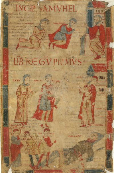 Fire scener fra den første Samuelsboken av Italian 11th Century