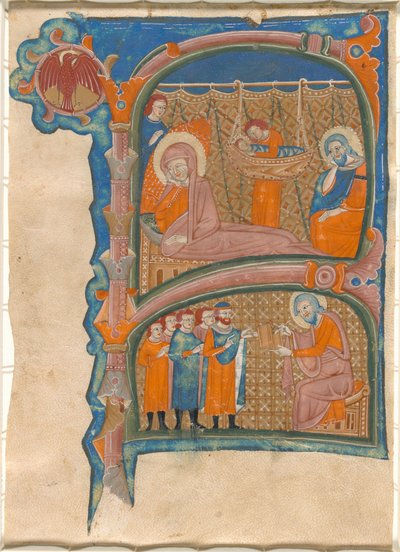 Fødsel og navngivning av døperen Johannes av Italian 13th Century