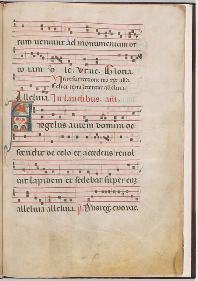 Blad 3 fra et antifonalt fragment av Italian 13th Century