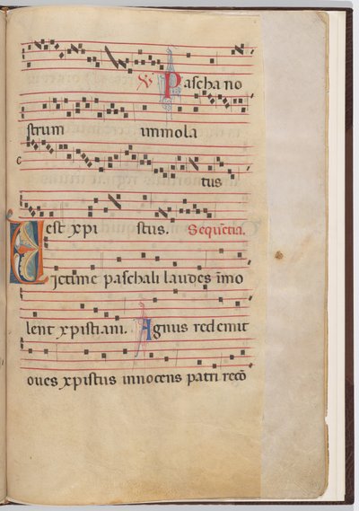 Blad 6 fra et antifonalt fragment av Italian 13th Century