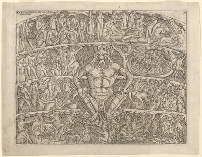 Infernoet, etter fresken i Camposanto i Pisa av Italian 15th Century