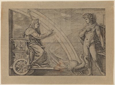 Juno i en vogn trukket av påfugler av Italian 16th Century