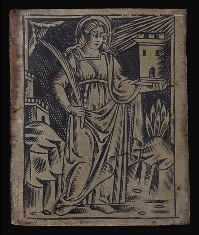 Den hellige Barbara av Italian 16th Century