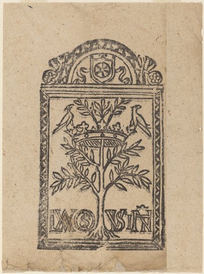 Tre med krone og to fugler av Italian 16th Century