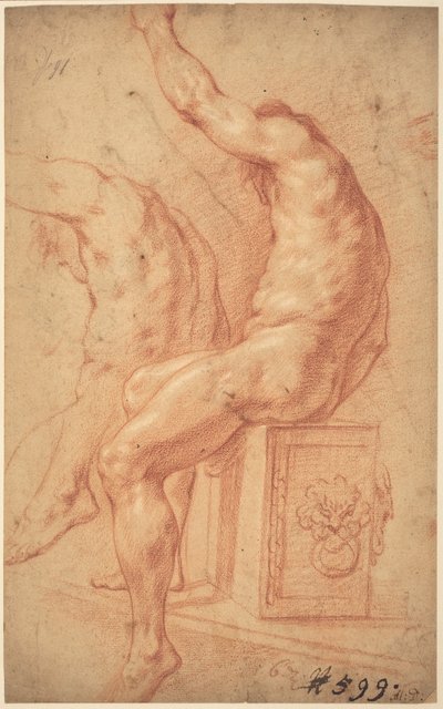 En sittende naken av Italian 17th Century