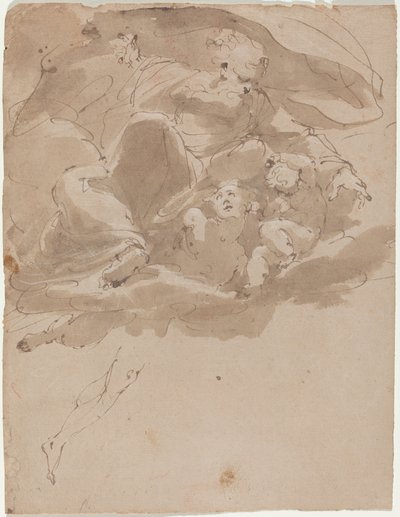 Gud Faderen med engler av Italian 17th Century