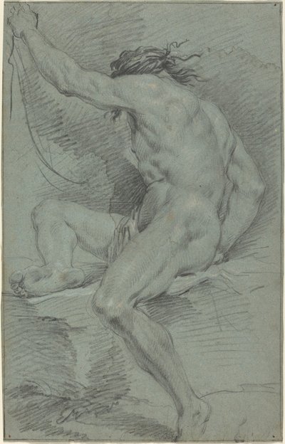 Nakenfigur (akademisk studie) av Italian 17th Century