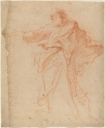 Stående skjeggete mann som peker mot venstre av Italian 17th Century