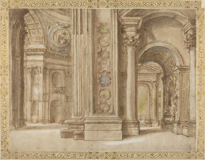 Interiøret til Peterskirken, Roma av Italian 17th Century