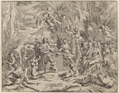 Allegori om maleri av Italian 17th Century, after Pietro Testa