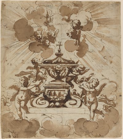 Glorifisering av verten av Italian 18th Century