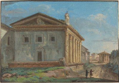 Tempio della Fortuna Virile med Tempio di Vesta i det fjerne av Italian 18th Century