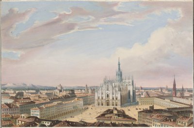 Katedralen i Milano av Italian 19th Century