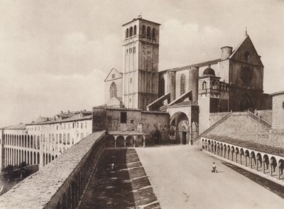 Assisi: Basilica of St. Francis (s/hvitt bilde) av Italian Photographer