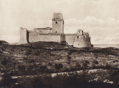 Assisi: La Rocca, 1300-tallet (s/hv-bilde) av Italian Photographer