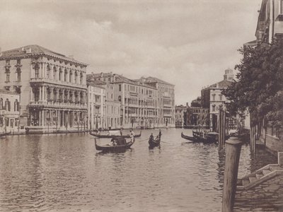 Canal Grande E Palazzo Browning (s/hvitt bilde) av Italian Photographer