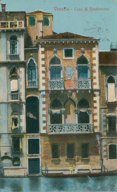 Casa di Desdemona (Desdemonas hus), Venezia. Postkort sendt i 1913. av Italian Photographer