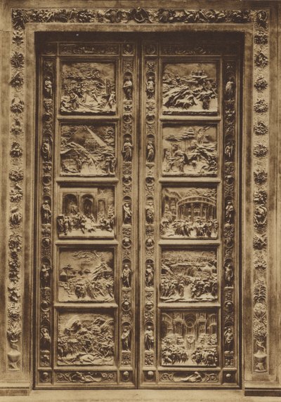 Firenze / Florence: Baptistery, The Main Door, Lorenzo Ghiberti (s/h foto) av Italian Photographer
