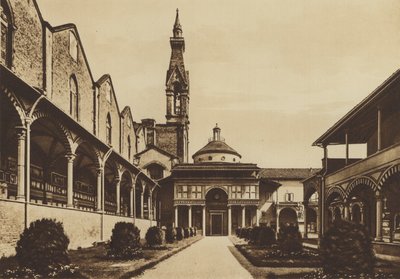 Firenze / Firenze: Church of S Croce, Cloister (s/h foto) av Italian Photographer