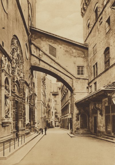 Firenze / Firenze: Church of S Michele, den nedre delen fra vestsiden, Arnolfo di Cambio og Taddeo Gaddi (s/h foto) av Italian Photographer
