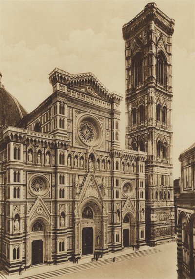 Firenze / Firenze: Fasaden til katedralen, Arch De Fabris og del Moro (s/h foto) av Italian Photographer