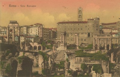 Forum Romanum, Roma. Postkort sendt i 1913 av Italian Photographer
