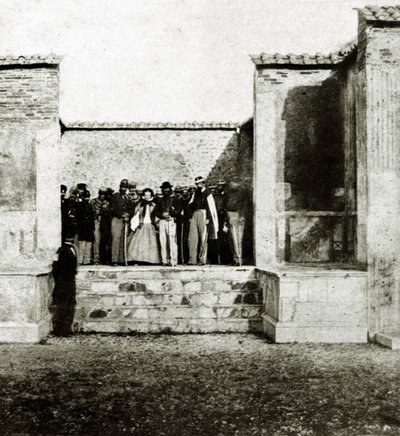 Giuseppe Garibaldi med Giuseppe Fiorelli på besøk i Pompeii av Italian Photographer