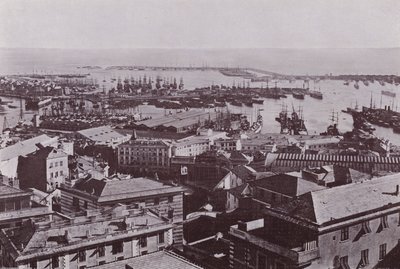 Italia: Genova, panorama (s/hvitt bilde) av Italian Photographer