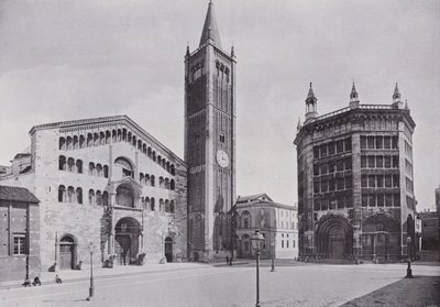 Italia: Parma, katedralen og dåpskapellet (s/hvitt-bilde) av Italian Photographer