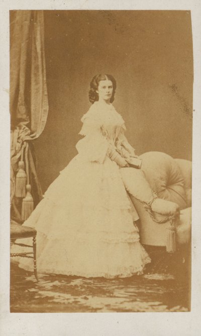 Maria Sophie av Bayern, dronningkonsort av Francis II, kongen av de to Siciliene (s/hvitt-bilde) av Italian Photographer