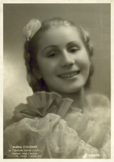 Nadia Colombo, italiensk ballerina (s/hvitt-bilde) av Italian Photographer