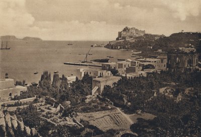 Napoli: Baia, Panorama Col Castello (s/hvitt bilde) av Italian Photographer