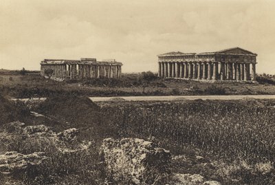 Napoli: Pesto, Neptun-tempelet og Ceres (s/hvitt-bilde) av Italian Photographer
