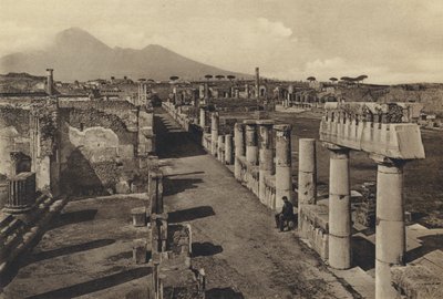 Napoli: Pompeii, Civil Forum with the Panorama (s/h foto) av Italian Photographer