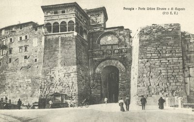 Perugia, Italia, Etruskisk eller Augustus Urban Gate av Italian Photographer