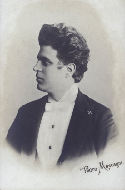 Pietro Mascagni, italiensk komponist av operaen Cavalleria Rusticana (s/h foto) av Italian Photographer