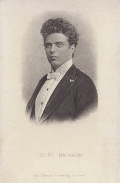 Pietro Mascagni, italiensk komponist av operaen Cavalleria Rusticana (s/h foto) av Italian Photographer